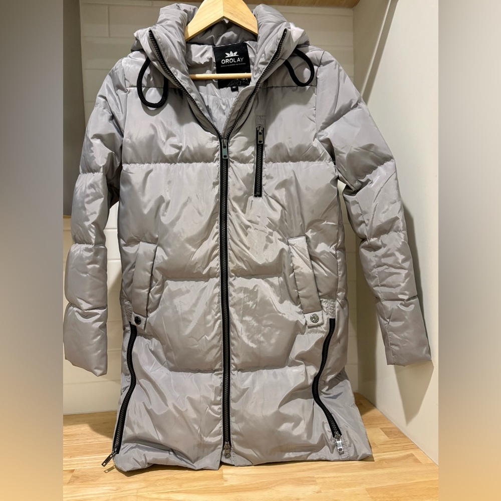 Orolay Down Hooded Puffer Jacket - Grey